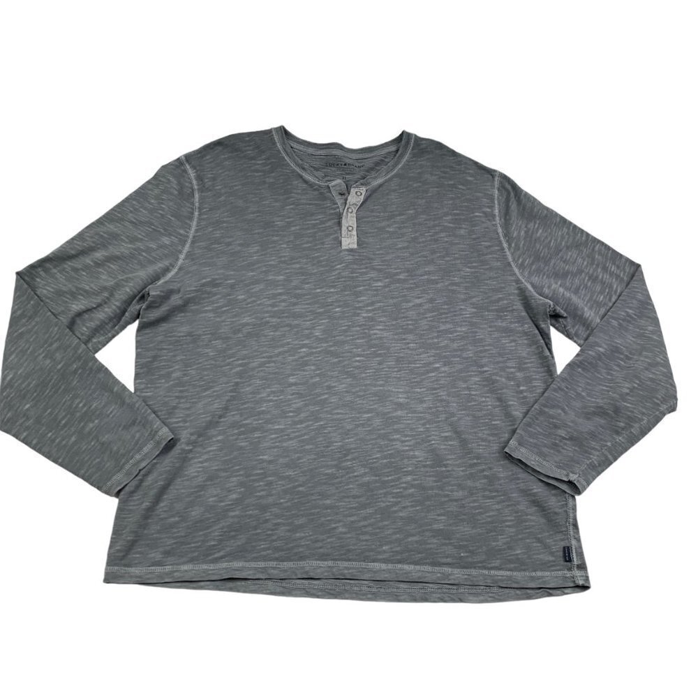 Lucky Brand Marled Cotton Long Sleeve Henley Men's Size XL